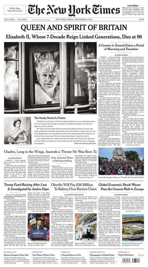 We take a look at the stories and pictures that made the front pages of newspapers around the world on Friday, 09 September 2022. In Memorian, London Queen, Newspaper Front Pages, Newspaper Cover, Weather Map, Newspaper Headlines, Prayer And Fasting, Moment Of Silence, New Times