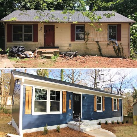 Mobile Home Exteriors, House Makeovers, Home Exterior Makeover, Exterior Renovation, Remodeling Mobile Homes, Exterior Makeover, Exterior Remodel, Casa Exterior, After Pictures