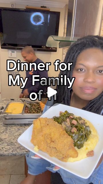 Melanie C. on Instagram: "Catfish, Cheese Grits and a bit of Collard Greens were on tonight’s menu. 🥬 🐟 🥣 And we ate with plastic utensils because my husband’s kids have thrown away all of the real ones😒😂. #momlife #bigfamily #dinner #fyp" Catfish Nuggets Meal Ideas, Catfish Dinner Ideas, Grits And Greens, Catfish Dinner, Cheese Grits, Plastic Utensils, Collard Greens, Grits, Big Family