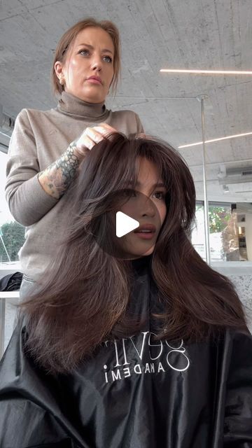 Tsutsumi Hoang on Instagram: "Soft blowout and wispy curtain bangs 🤎 #layeredhaircut #brunette #curtainbangs #sunkissedbrunette" Light Wispy Curtain Bangs, Wispy Curtain Bangs Short Hair, Layers And Wispy Bangs, Soft Blowout, Tsutsumi Hoang, Wispy Curtain Bangs, Short Hair With Bangs, Curtain Bangs, Layered Haircuts