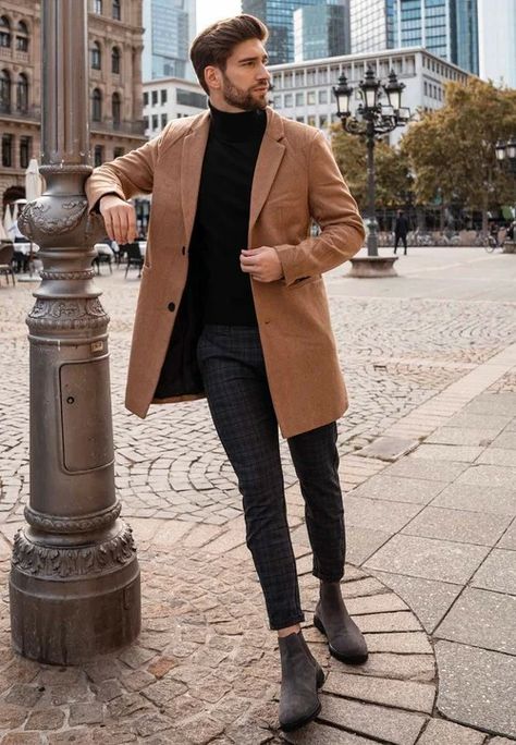 Italian Style Winter, Style Men Winter, Italian Style Men, Brown Overcoat, Mens Fall Outfits, Italian Mens Fashion, Fall Outfits Men, Movies Outfit, Winter Outfits Men