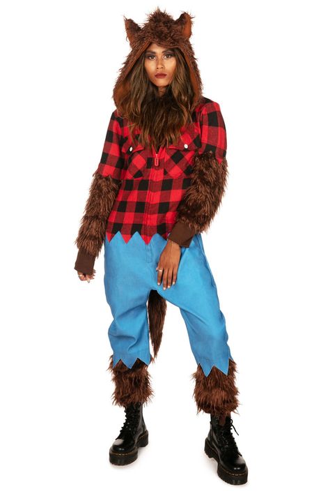 Epic Halloween Costumes, Home Halloween Costumes, Werewolf Costume, Wolf Costume, Monster Costumes, Halloween Onesie, Tipsy Elves, Classic Monsters, One Piece Pajamas