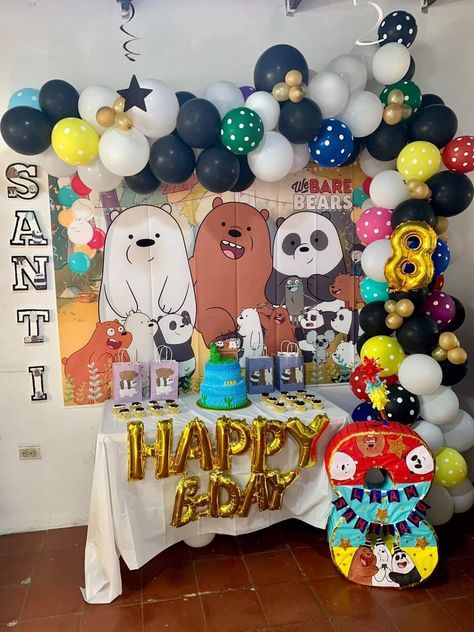 Baby Shawer, Birthday Balloon Decorations, Bear Party, We Bare Bears, Bare Bears, Happy B Day, Balloon Decorations, 1st Birthday, Balloons