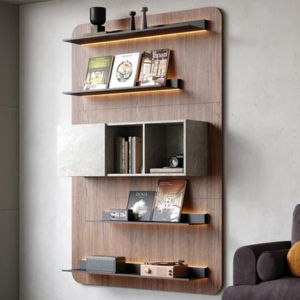 5-Tier LED Floating Bookcase - ShopSale Floating Bookcase, Shelves Window, Bookshelf With Storage, Floating Bookshelf, Stemware Storage, Mcm Home, Wall Frame Set, Bookshelf Organization, Wood Bookshelves