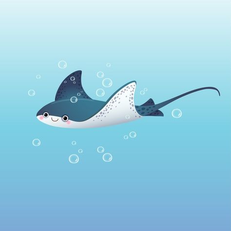 Cartoon Stingray, Stingray Swimming, Underwater Cartoon, Cartoon Dolphin, Fish Sketch, Underwater Background, Cartoon Sea Animals, Cartoon Tiger, Underwater Animals