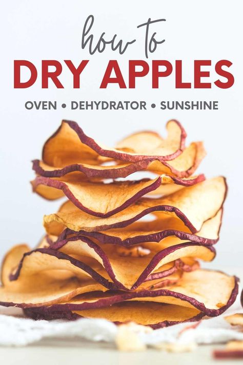 Dehydrating apples is a great way to preserve fruit all year long. We'll show you 3 easy methods for how to dehydrate apples. Best Fruit To Dehydrate, Best Dehydrated Fruit, How Long To Dehydrate Apples, How To Dry Apples Food Dehydrator, Dehydrating Apples In Oven, How To Dry Apple Slices, Dehydrate Apples In Oven, How To Dehydrate Apples In Dehydrator, Dehydrate Apples In Dehydrator