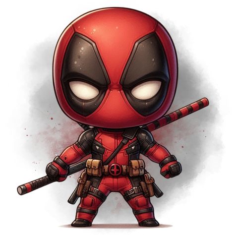 Deadpool Illustration, Chibi Deadpool, Deadpool Png, Cute Deadpool, Deadpool Art, Avengers Characters, Writing Pictures, Gift Wraps, Marvel Posters