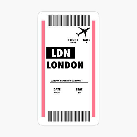 Get my art printed on awesome products. Support me at Redbubble #RBandME: https://www.redbubble.com/i/sticker/London-Heathrow-Airport-Boarding-Pass-by-OlvadDesigns/163307768.EJUG5?asc=u Boarding Pass Sticker, London Heathrow Airport, Heathrow Airport, Heathrow, Borders, Sticker Design, Boarding Pass, My Art, Awesome Products