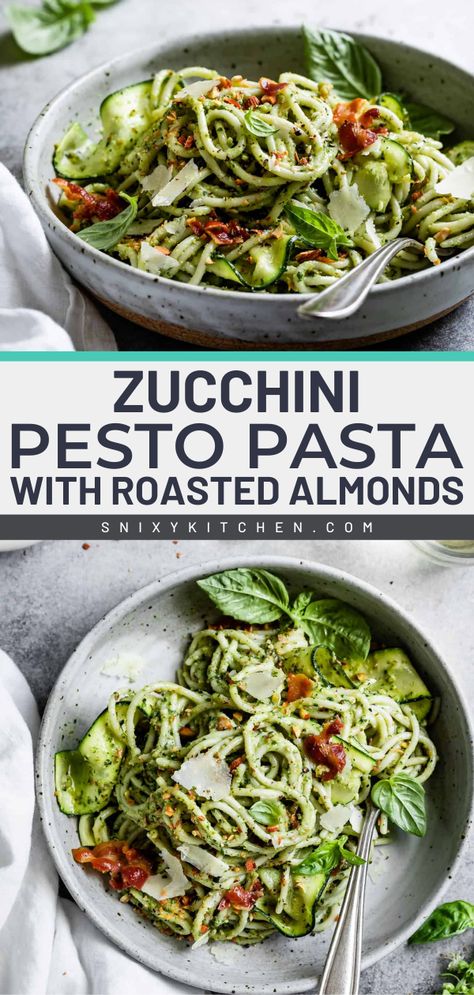 Pesto Pasta With Zucchini, Creamy Pesto Pasta Recipe, Dinner Ideas For Tonight, Homemade Gluten Free Pasta, Simple Pasta Recipe, Gluten Free Pasta Dishes, Zucchini Pesto Pasta, Zucchini Pasta Salad, Pasta With Zucchini