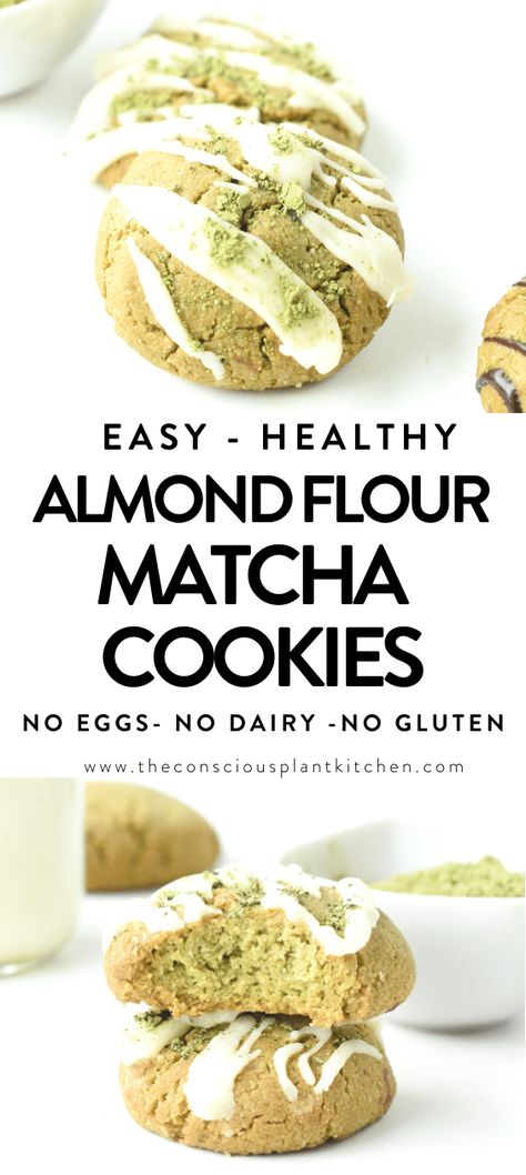 Matcha Sugar Cookies, Matcha Powder Recipes, Matcha Cookies Recipe, Cookies With Almond Flour, Matcha Dessert Recipes, Almond Flour Recipes Cookies, Galletas Keto, Vegan Gluten Free Cookies, Matcha Dessert