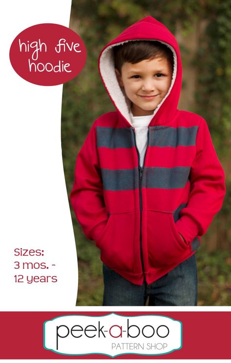 High Five Hoodie Sale, Kids Sewing Pattern, Perfect for Girls or Boys Hoodie Sewing, Boys Sewing Patterns, Hoodie Sewing Pattern, Sewing Men, Holiday Hand Towels, Boy Sewing, Printable Sewing Patterns, Hoodie Pattern, Fabric Purses