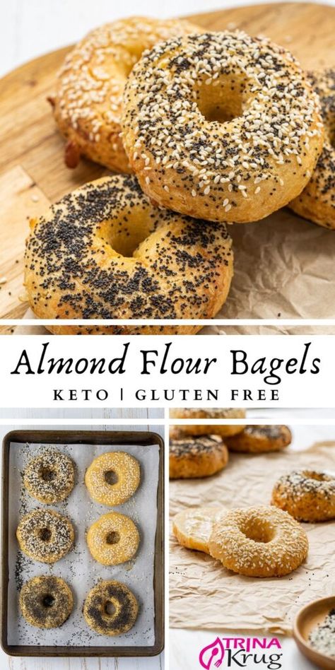 Almond Flour Bagels, Healthy Bagel, 1000 Calorie, Low Carb Bagels, Almond Flour Bread, Gluten Free Bagels, Keto Bagels, Baking With Almond Flour, Homemade Bagels