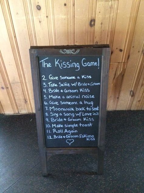 Kissing game with dice Wedding Dice Kissing Game, Wedding Kissing Games, Wedding Games For Reception, Kissing Menu, Kissing Games, Reception Games, Games Wedding, Game Wedding, Small Backyard Wedding