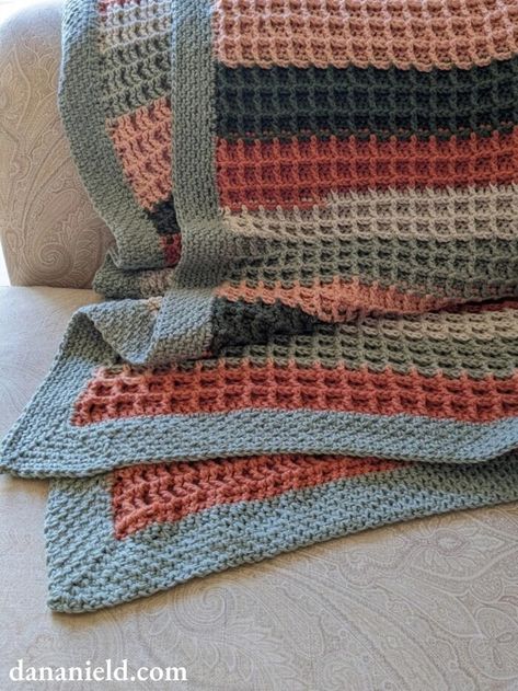 Learn to Crochet the Waffle Stitch | FaveCrafts.com Waffle Pattern Crochet, Waffle Crochet Blanket Free Pattern, Waffle Knit Crochet, Waffle Crochet Blanket, Crochet Blanket Waffle Pattern, How To Do A Waffle Crochet Stitch, Kids Fathers Day Crafts, Crochet Baby Blanket Pattern, Sew Projects