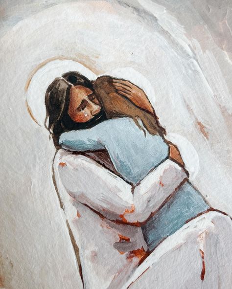 Jesus With Girl, Me As A Painting, Jesus And Me, Jesus And Me Illustration, Jesus Christ Illustration, Jesus Girl, Spiritual Paintings, Jesus Drawings, Jesus Christ Painting