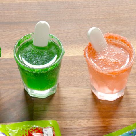 Fun Dip Shots  - Delish.com 90s Food, Crazy Party, 90s Theme Party, Pudding Shots, Fun Dip, Shots Alcohol, 90's Birthday Party, Themed Drinks, Smen