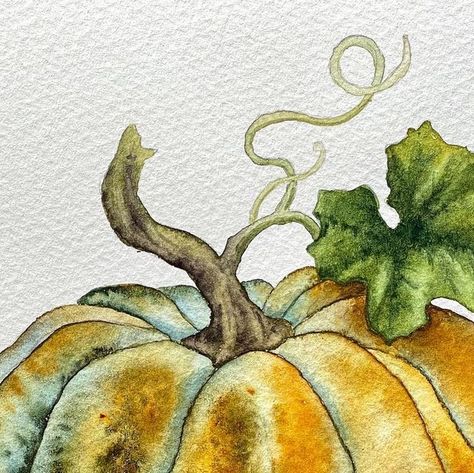 Pumpkin Watercolor Painting, Pumpkin Watercolor, Pretty Pumpkins, Watercolour Inspiration, Watercolor Pumpkins, Pumpkin Art, Seasons Art, Gourd Art, Mini Paintings