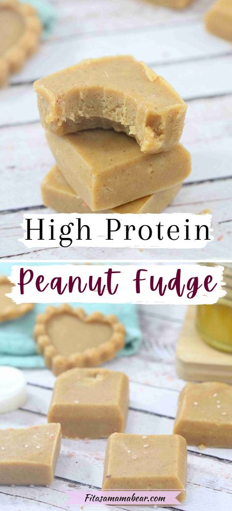 Soft, salted, and the perfect protein dessert. With 17g of protein, this peanut butter protein fudge will be hard to put down. @fitasamamabear Protein Fudge, Protein Dessert Recipes, High Protein Peanut Butter, Butter Fudge Recipe, Protein Peanut Butter, Protein Dessert, Peanut Butter Fudge Recipe, Peanut Butter Fudge Easy, Sugar Free Peanut Butter