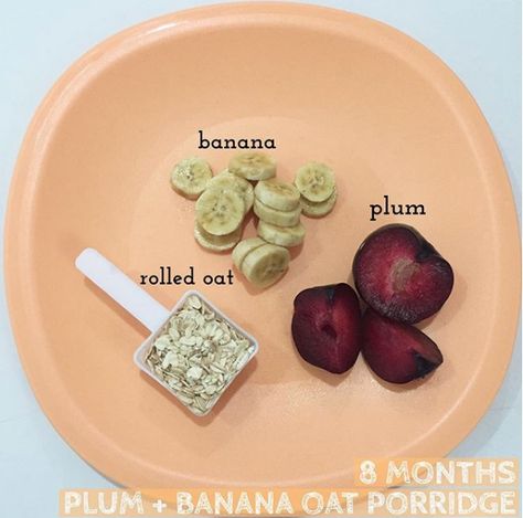 Plum Baby Food, Easy Baby Food, Banana Baby Food, Baby Food Combinations, Plum Recipes, Easy Baby Food Recipes, Baby Recipes, Baby & Toddler Food, Healthy Baby Food