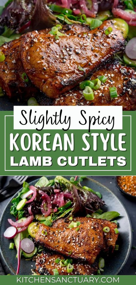 Lamb Cutlets Recipe, Korean Sauce, Lamb Sauce, Lamb Cutlets, Chinese Cooking Recipes, Korean Cooking, Spicy Korean, Malaysian Food, Chinese Cooking