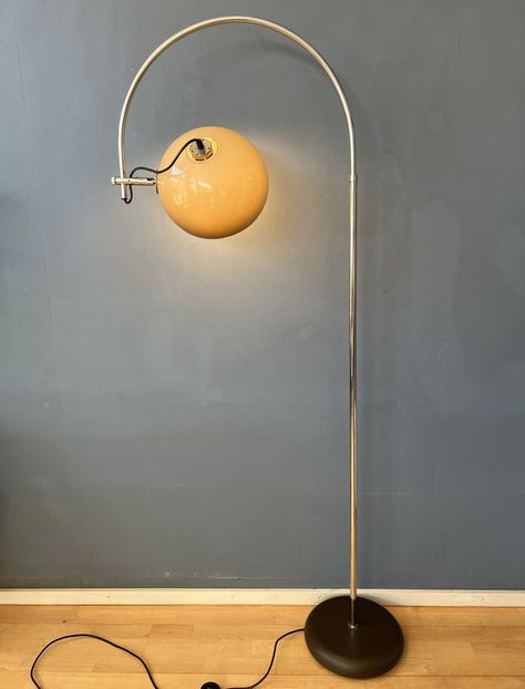 Listed on VNTG.com: Mid Century Dijkstra Space Age Mushroom Arc Floor Lamp | #vntg #vintage Arc Floor Lamp, Mid Century Lamp, Glass Mushrooms, Arc Floor Lamps, Brown Colour, Design Lighting, Beautiful Lamp, Retro Color, Chandelier Pendant Lights