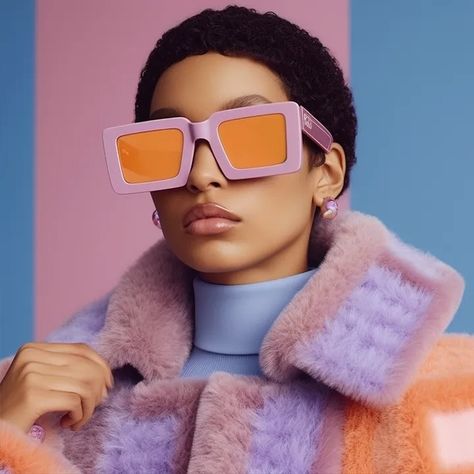 A Candy-Coloured Winter - by Becky - Fashion Futures Bubblegum Fashion, Frames For Round Faces, Concert Crowd, Photoshop Tutorial Design, Art Cover, Easy Travel, Cool Sunglasses, Black Women Fashion, Reference Photos