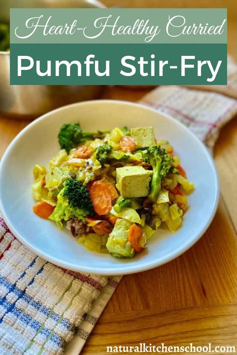 Looking For An Easy Weeknight Dinner That Uses Simple Ingredients? Then Try This Heart-healthy Curried Pumfu Stir-fry! It’s Made With Coconut Yogurt, Loads Of Veggies, And A Soy-free Tofu Alternative: Pumpkin Seed Tofu. Also, The Blend Of Spices Like Turmeric And Curry Powder Makes This Plant-based Recipe Both Tasty And Good For You! Pumfu Recipes, Tofu Alternative, Tofu Ideas, Soy Free Tofu, Vegan Curry Recipes, Personal Chef Service, 2024 Recipes, Whole Food Plant Based Recipes, Healthy Probiotics