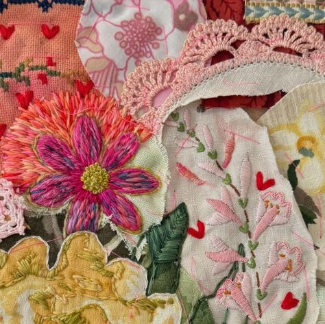 Pam Finlay on Instagram: "A new project started at Fleur Woods Textile Collage workshop in Brisbane this week #fleurwoodsart" Woods Embroidery, Collage Workshop, Textile Collage, Stitching Ideas, Fabric Collage, Art Embroidery, Fibre Art, Slow Stitching, Crafts And Diy