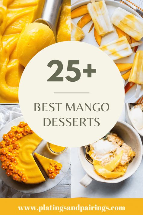 Mango is a delicious and versatile fruit that can be used in a variety of desserts. Here are 25+ delicious mango desserts to try out! Mango Recipes Dessert Easy, Frozen Mango Recipes Desserts, Mango Pairing, Desserts With Mango, Mango Recipes Dessert, Recipes With Mango, Mango Trifle, Kabobs Chicken, Mango Bar