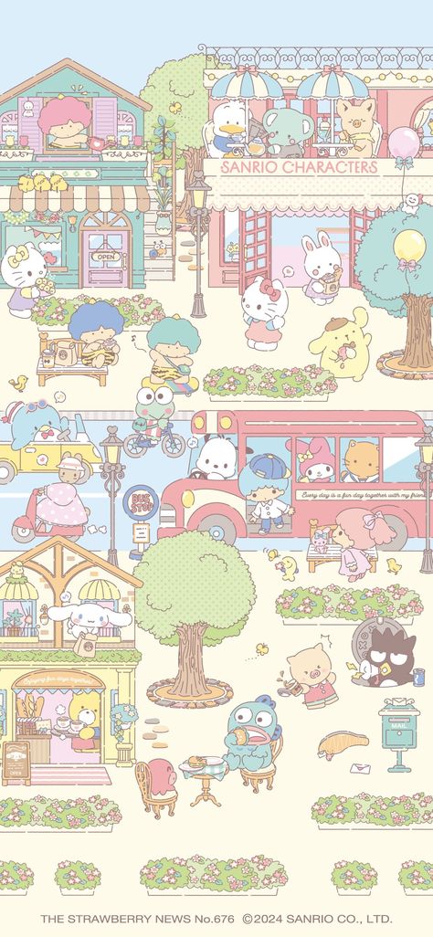 Cute Kawaii Phone Wallpapers, Sanrio Wallpaper Iphone Aesthetic, Cute Wallpapers Hello Kitty And Friends, Sanrio Background Aesthetic, Cute Wallpapers Aesthetic Hello Kitty, Sanrio Halloween Lockscreen, Fall Pastel Wallpaper, Summer Sanrio Wallpaper, Sanrio Lockscreen Iphone Wallpapers