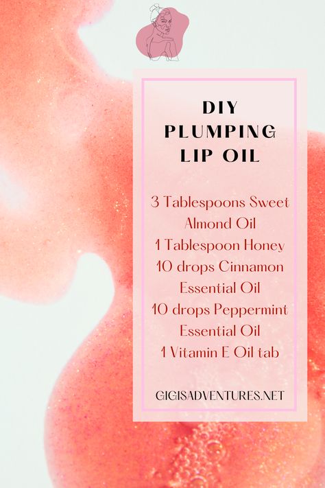 Lip Plumper Diy, Diy Lip Tint, Lip Tint Diy, Diy Lip Oil, Diy Lip Plumper, Lip Gloss Recipe, Gloss Diy, Natural Lip Plumper, Lip Care Tips