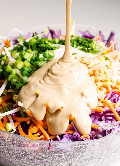 Coleslaw With Peanut Sauce, Purple Cabbage Peanut Sauce, Coleslaw With Peanuts Recipe, Thai Cabbage Slaw, Cabbage Peanut Sauce, Cabbage With Peanut Sauce, Cabbage Salad With Peanut Dressing, Thai Coleslaw Recipe, Red Coleslaw Recipe