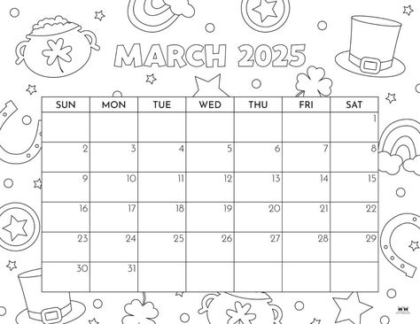 Choose from 107 different March 2025 monthly calendars perfect for this festive month! All calendars can be printed from home and are 100% FREE! March 2025 Calendar, Life Binder Printables, Monthly Planner Ideas, Calendar Drawing, Calender Printables, Memorial Day Coloring Pages, Free Monthly Calendar, March Calendar, Vertical Calendar