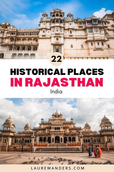 The most beautiful Indian historical places in Rajasthan can be found in this list. Amazing places to visit in Rajasthan. Indian Historical Places, Asia Places, Amer Fort, Amazing Places To Visit, India Travel Guide, Holiday Travel Destinations, Heritage Hotel, Historical Places, Historical Landmarks