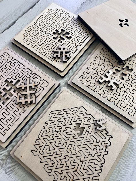 Laser Engraved Puzzle, Lasercut Gift Idea, Plywood Lasercut Ideas, Wooden Laser Cut Ideas, Small Laser Cut Projects, Laser Gift Ideas, Cnc Projects To Sell, Wood Laser Engraving Ideas, Laser Wood Projects