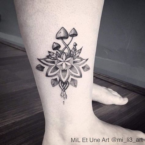 Emilie Desaunay @mi_li3_art from @backinktime.artistcollective in Adelaide, South Australia did this #dotworktattoo #mushroomtattoo #backinktime Flower Mushroom Tattoo, Mushroom Tattoo, Mushroom Tattoos, Adelaide South Australia, About Tattoo, Dot Work Tattoo, Tattoo Blog, South Australia, Lotus Flower Tattoo