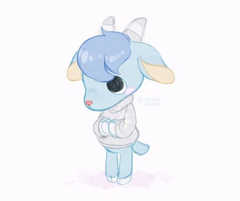 Acnh Pfp Drawing, Animal Crossing Sherb Fanart, Lolly Animal Crossing Fanart, Acnh Doodles, Sherb Acnh, Animal Crossing Art, Acnh Art, Animal Crossing Fan Art, Animal Crossing Memes