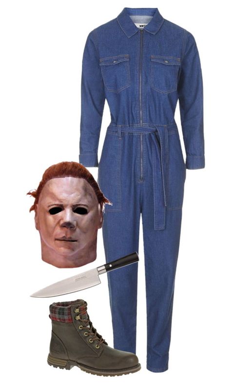 "Halloween Costume DIY: Michael Myers" by secretsoftheslytherin ❤ liked on Polyvore featuring Topshop, Caterpillar, Halloween, 60secondstyle and villaincostume Diy Michael Myers Costume, Micheal Myers Costumes Women, Michael Myers Costume Female, Diy Michael Myers, Journaling Accessories, Gingham Dress Outfit, Michael Myers Costume, Ideas Disfraz, Horror Costumes