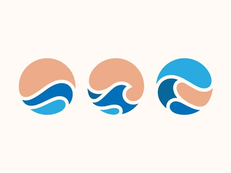 Waves by Yoga Perdana on Dribbble Wave Logo Design, Logo Rond, Sea Logo, Church Branding, Surf Logo, Logo Generator, Wave Logo, Inspiration Logo Design, Waves Logo