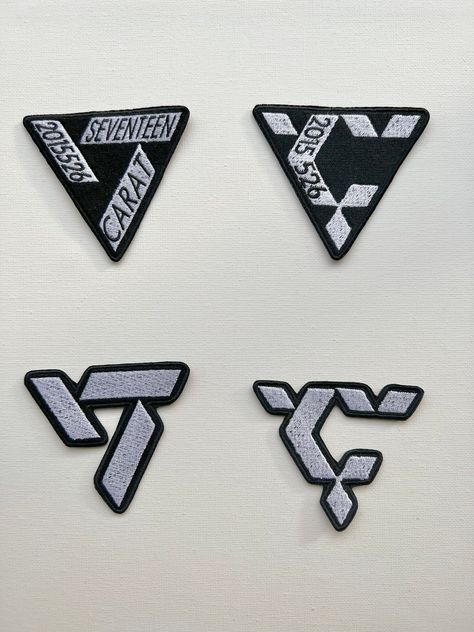 Seventeen & Carat logo embroidered patches, iron / sew on patches, patches, embroidered patches, kpop patches, seventeen, carat, kpop artist by shopchinguembroidery on Etsy Seventeen Diy Ideas, Seventeen Carat Logo, Kpop Patches, Kpop Artist, Cute Messages, Straight Stitch, Patch Design, Logo Images, Sew On Patches