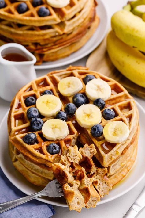 Easy Banana Waffles Recipe | All Things Mamma Banana Waffle Recipe, Caramelized Banana, Banana Waffles, Waffles Recipe, Waffle Recipe, Caramelized Bananas, Waffle Recipes, Family Favorites, 15 Minutes