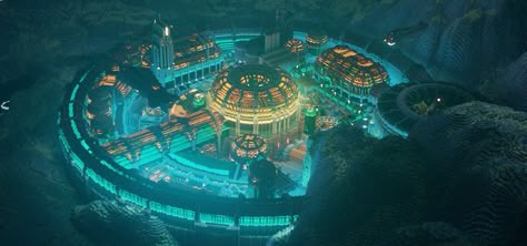 Minecraft Underwater, Mega Base, City Minecraft, Minecraft Kingdom, Minecraft Base, Minecraft Structures, Bangunan Minecraft, Minecraft Pictures, Minecraft Modern