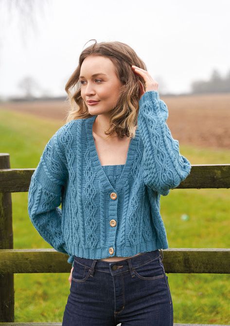 Tammi | Rowan Cardigan Knitting Patterns, Cable Cardigan Knitting Patterns, Lisa Richardson, Intermediate Knitting Patterns, Rowan Felted Tweed, Rowan Yarn, Cable Cardigan, Alpaca Yarn, Knit In The Round