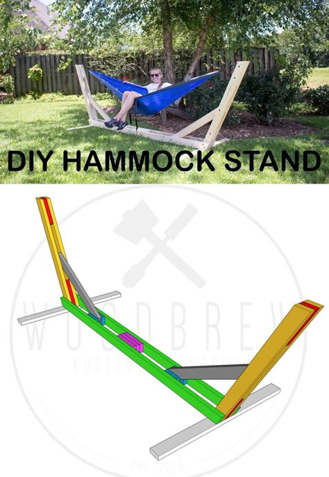 How to Build an Outdoor Hammock Stand $25 Hammock Stand Diy, Backyard Hammock, Diy Hammock, Outdoor Hammock, Best Outdoor Furniture, Hammock Stand, Pallet Outdoor, Outdoor Furniture Plans, Popular Woodworking