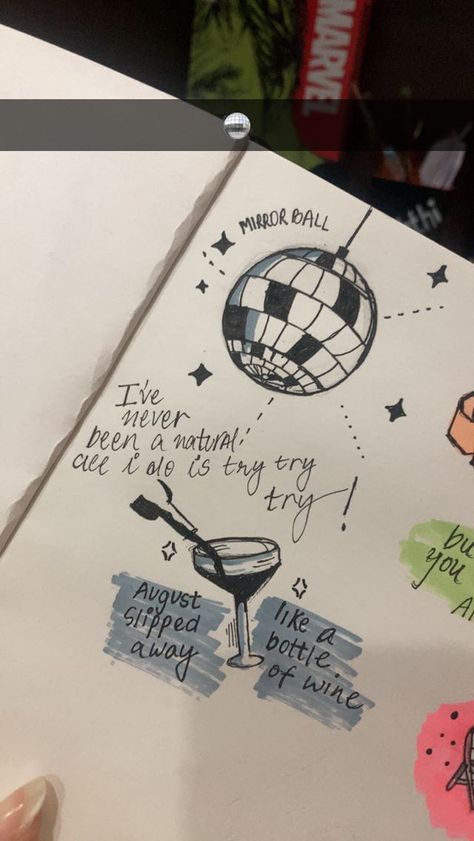 Mirrorball Sketch, Mirrorball Doodle, Taylor Swift Mirrorball, Neat Notes, I M Bored, Mirror Ball, Sketchbook Pages, Sketchbook Journaling, Eras Tour