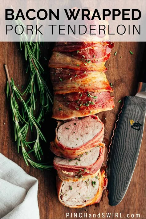 Leftover Pork Tenderloin Recipes, Bacon Wrapped Pork Tenderloin Recipes, Pork Wellington, Leftover Pork Tenderloin, Bacon Wrapped Recipes, Bacon Wrapped Pork Loin, Wrapped Pork Tenderloin, Juicy Pork Tenderloin, Bacon Wrapped Pork Tenderloin