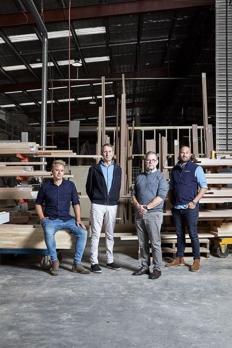 It is something of a rarity to find an Australian design business that is 100 years old – even more so when that business is family owned and operated. But that is the story of Slattery & Acquroff Stairs, now in its fourth generation and celebrating the milestone of a century in business. #moderninteriors #timberdesign #custombuild #architecturelovers #dreamhouse #housegoals Construction Photoshoot, Wood Photoshoot, Engineering Photography, Job Photography, Old Photo Restoration, Staff Photos, Factory Photography, Corporate Photo, Group Photo Poses