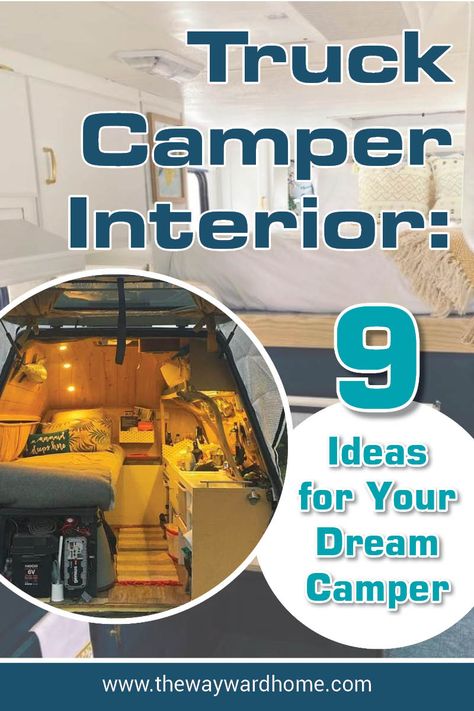 To give you inspiration, we searched through Instagram posts and YouTube videos to find the best truck camper interior ideas for how to build out your dream camper. Truck Bed Camper Renovation, Slide In Camper Ideas, Remodeled Truck Campers, Truck Camper Decorating Ideas, Truck Camper Interior Ideas, Truck Camper Remodel Interiors, Slide In Camper Remodel, Cabover Camper Remodel, Cab Over Camper Remodel