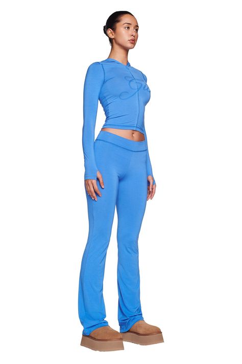 BLARE TRACKPANT - BLUE – I.AM.GIA North America Tracksuit Aesthetic, Placement Print, I Am Gia, Buy Now Pay Later, Blue Pants, Lookbook Outfits, Aesthetic Fashion, Long Sleeve Hoodie, Everyday Outfits