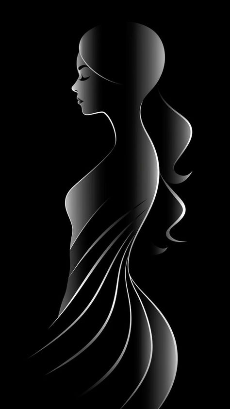 Colorful Artwork Abstract, Beauty Salon Posters, Dance Silhouette, Drawing Female Body, Pencil Portrait Drawing, Cuban Art, Silhouette Drawing, Black Paper Drawing, Silhouette Tattoos